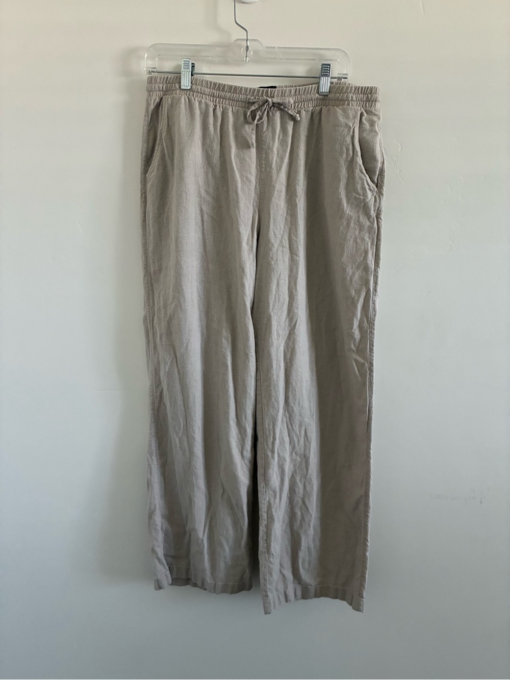 Gap Relaxed Drawstring Linen-Blend Pants in Light beige woman’s size m